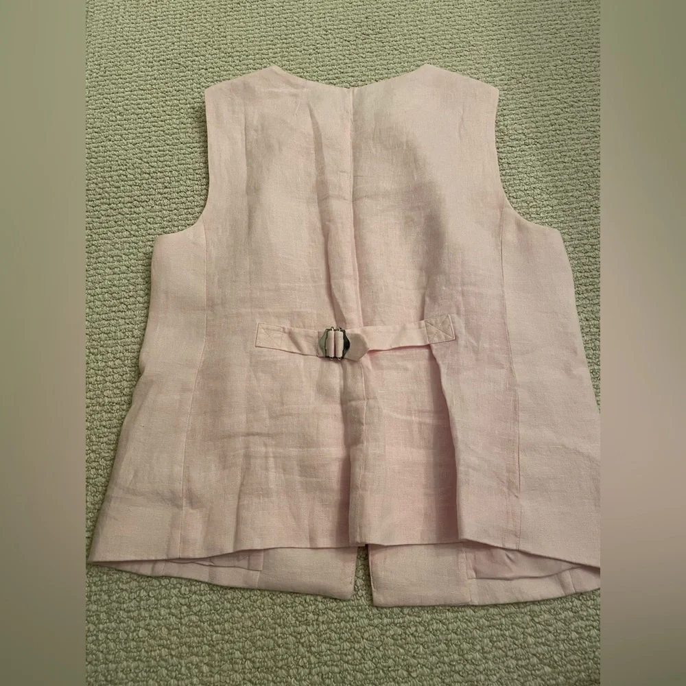 Pink linen Jcrew vest - Picture 2 of 3